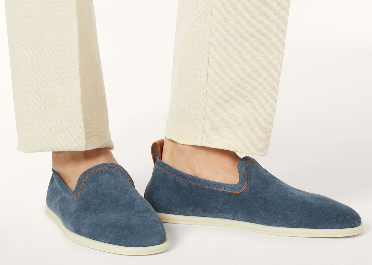 Loro Piana Venice Walk Loafer Suede Black Figs 5