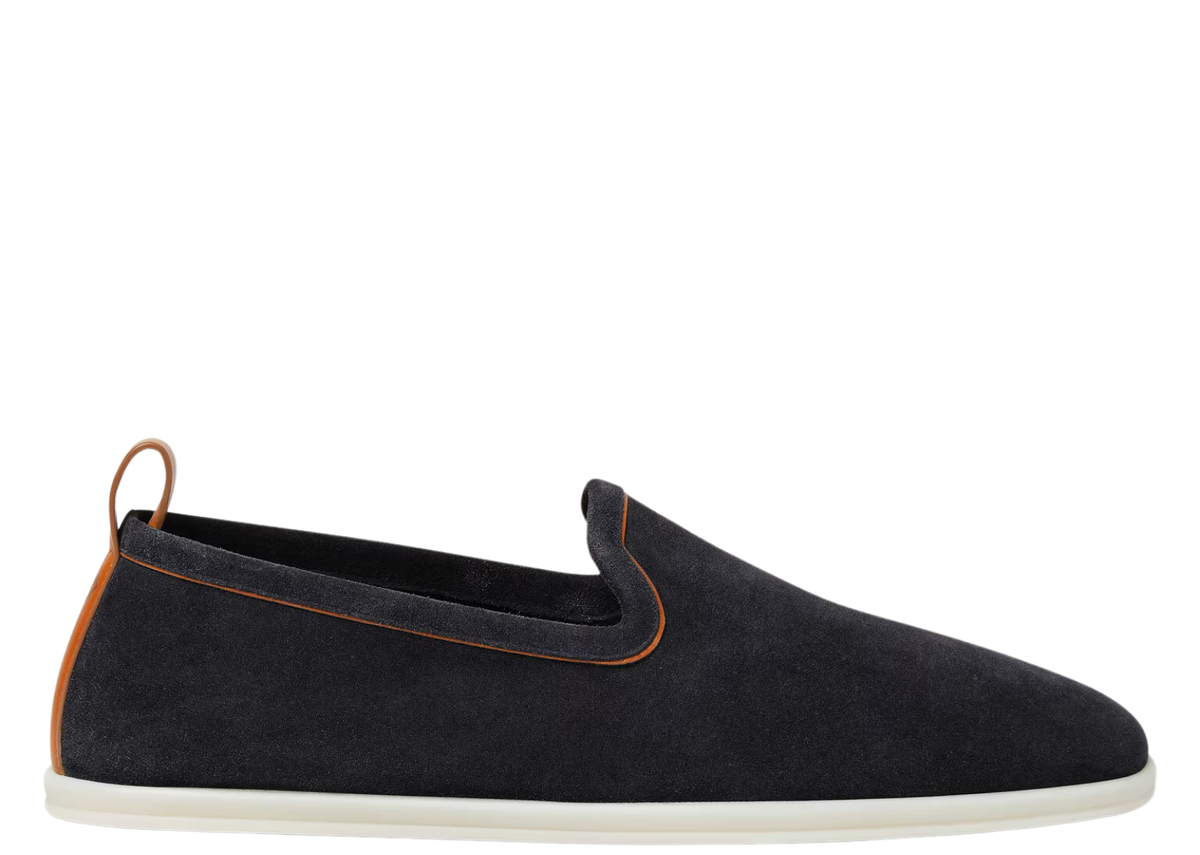 Loro Piana Venice Walk Loafer Suede Blue Navy