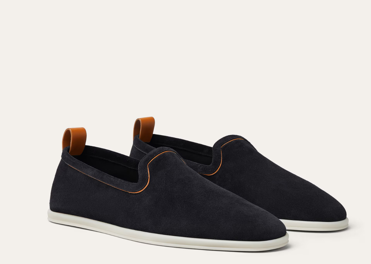 Loro Piana Venice Walk Loafer Suede Blue Navy 2