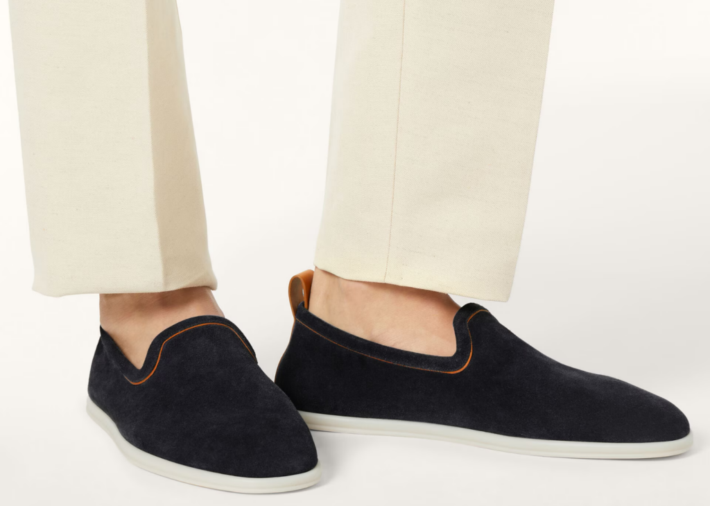 Loro Piana Venice Walk Loafer Suede Blue Navy 10