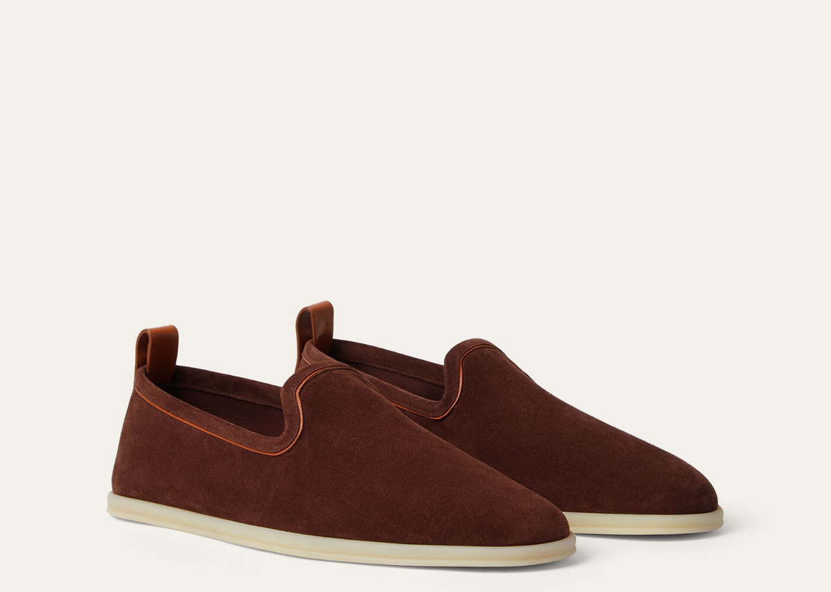 Loro Piana Venice Walk Loafer Suede Deep Mogano 2
