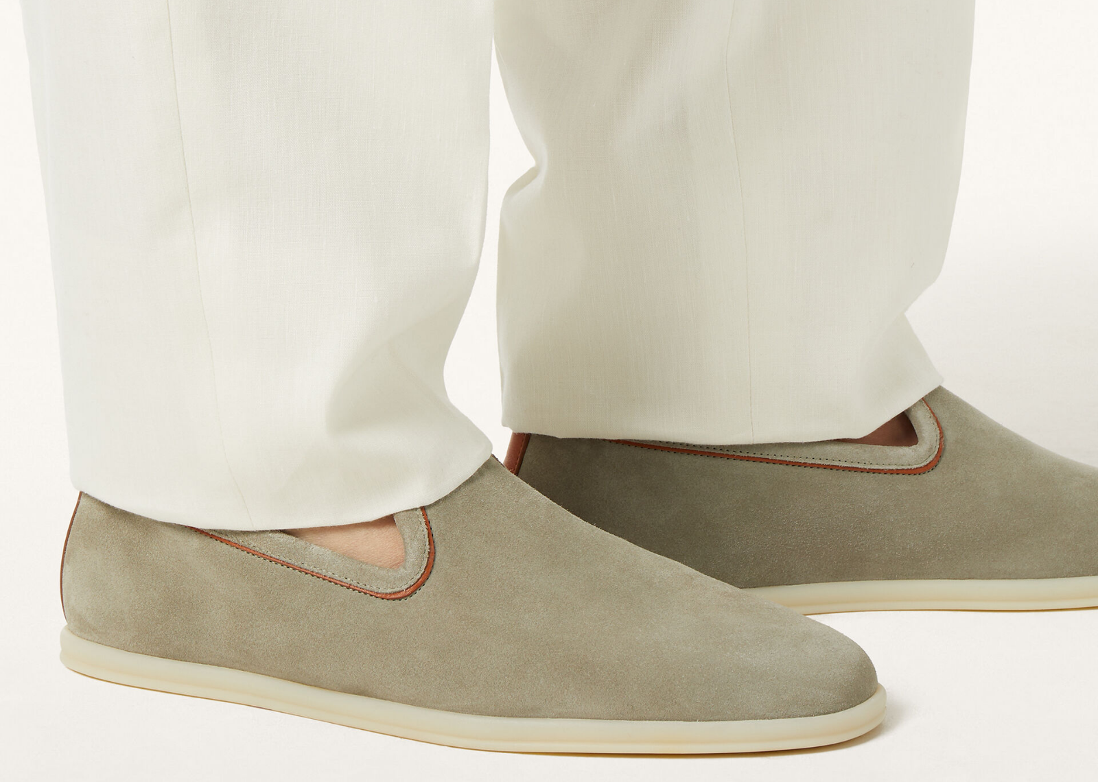 Loro Piana Venice Walk Loafer Suede Wild Desert Sage 5