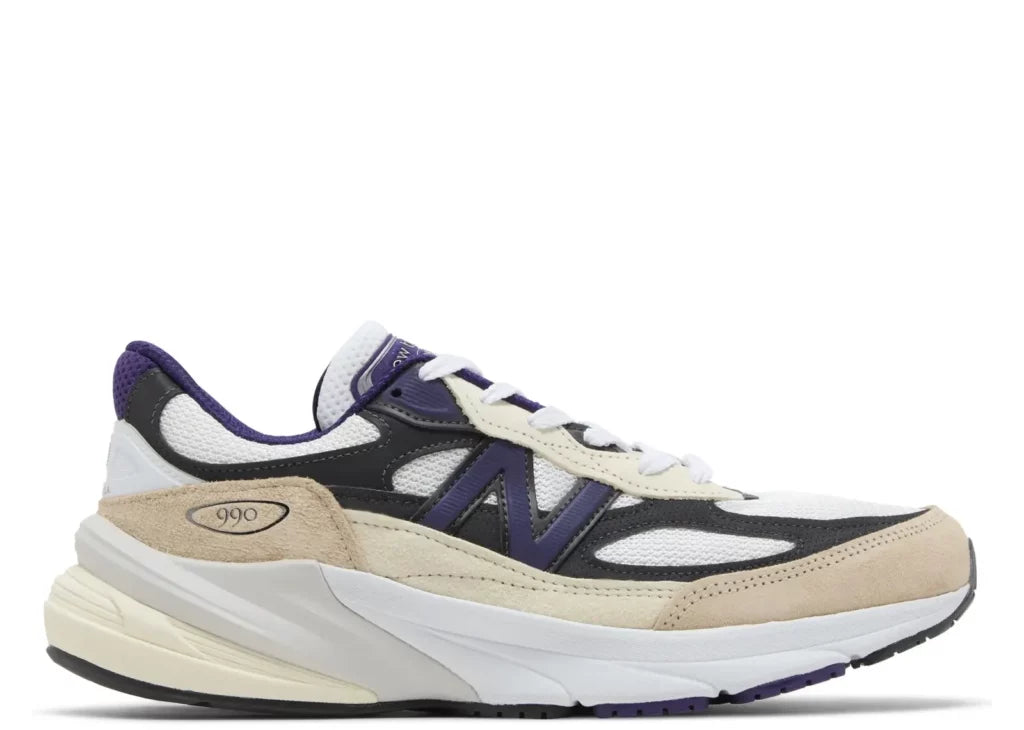 New Balance 990v6 Mi USA Teddy Santis White Black Plum 6