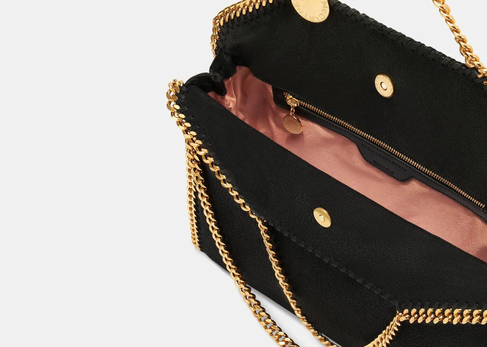 Stella Mc Cartney Falabella Fold-Over Tote Bag Black Gold 5