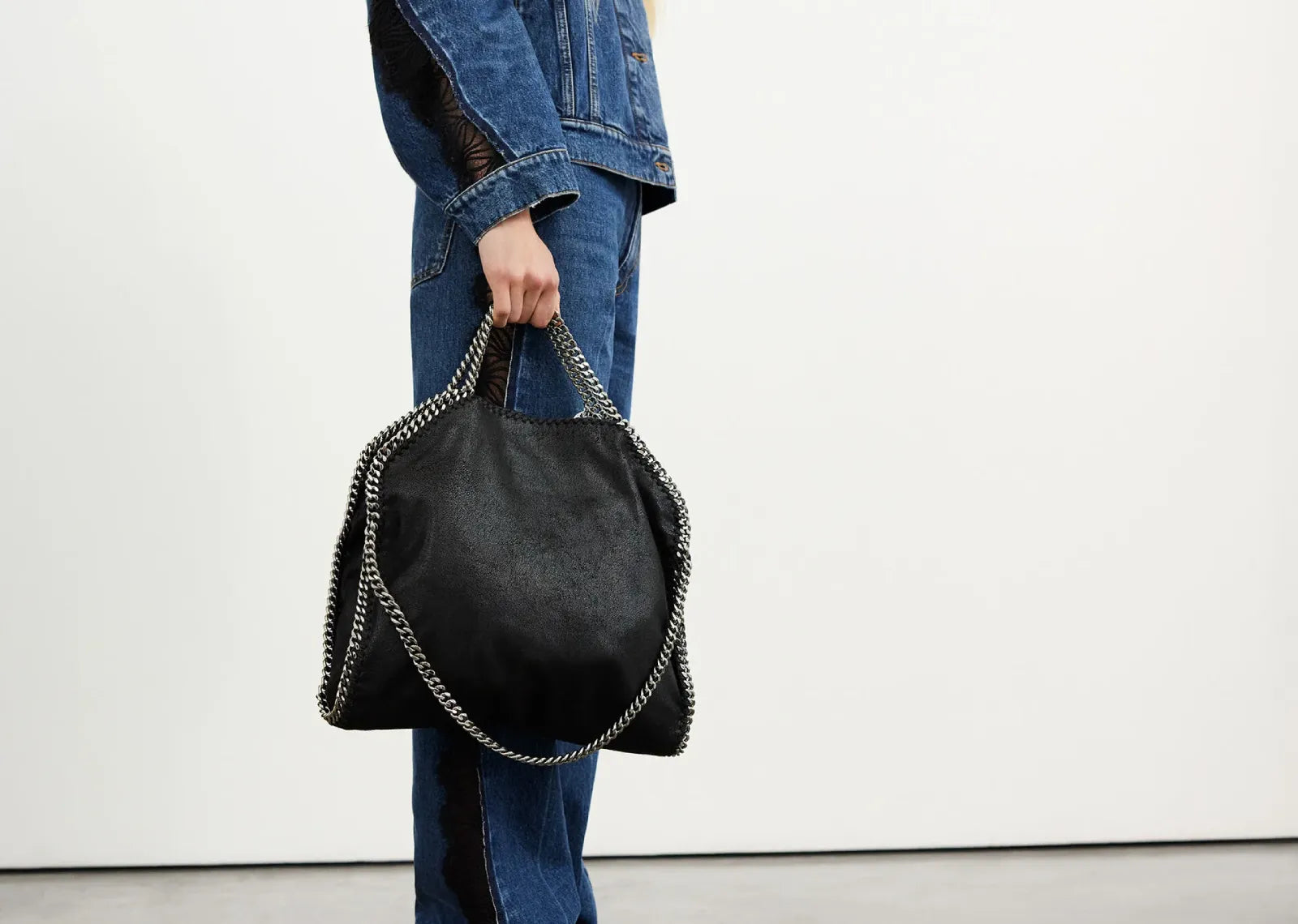 Stella Mc Cartney Falabella Fold-Over Tote Bag Black 3