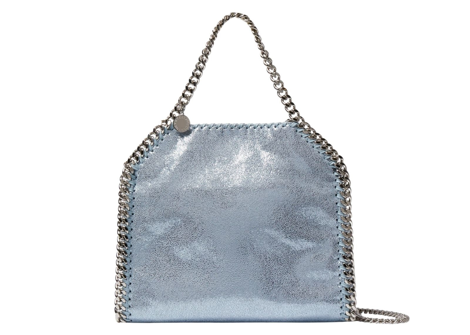 Stella Mc Cartney Falabella Mini Metallic Tote Bag Sapphire Blue