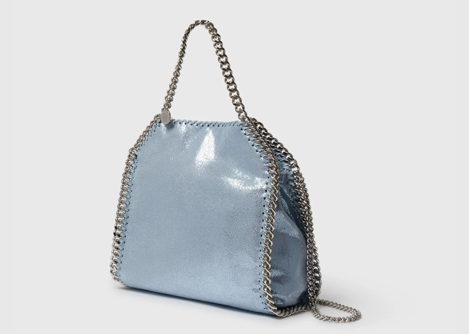 Stella Mc Cartney Falabella Mini Metallic Tote Bag Sapphire Blue 2