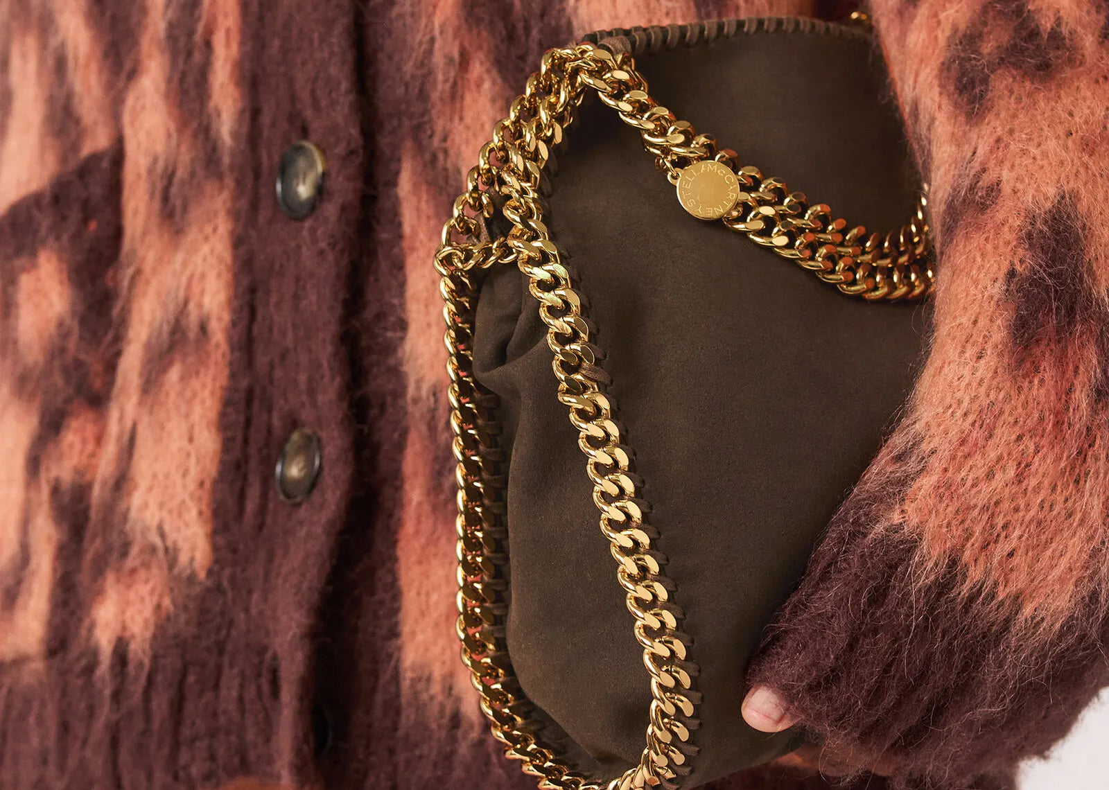 Stella Mc Cartney Falabella Mini Suede Tote Bag Moka 2