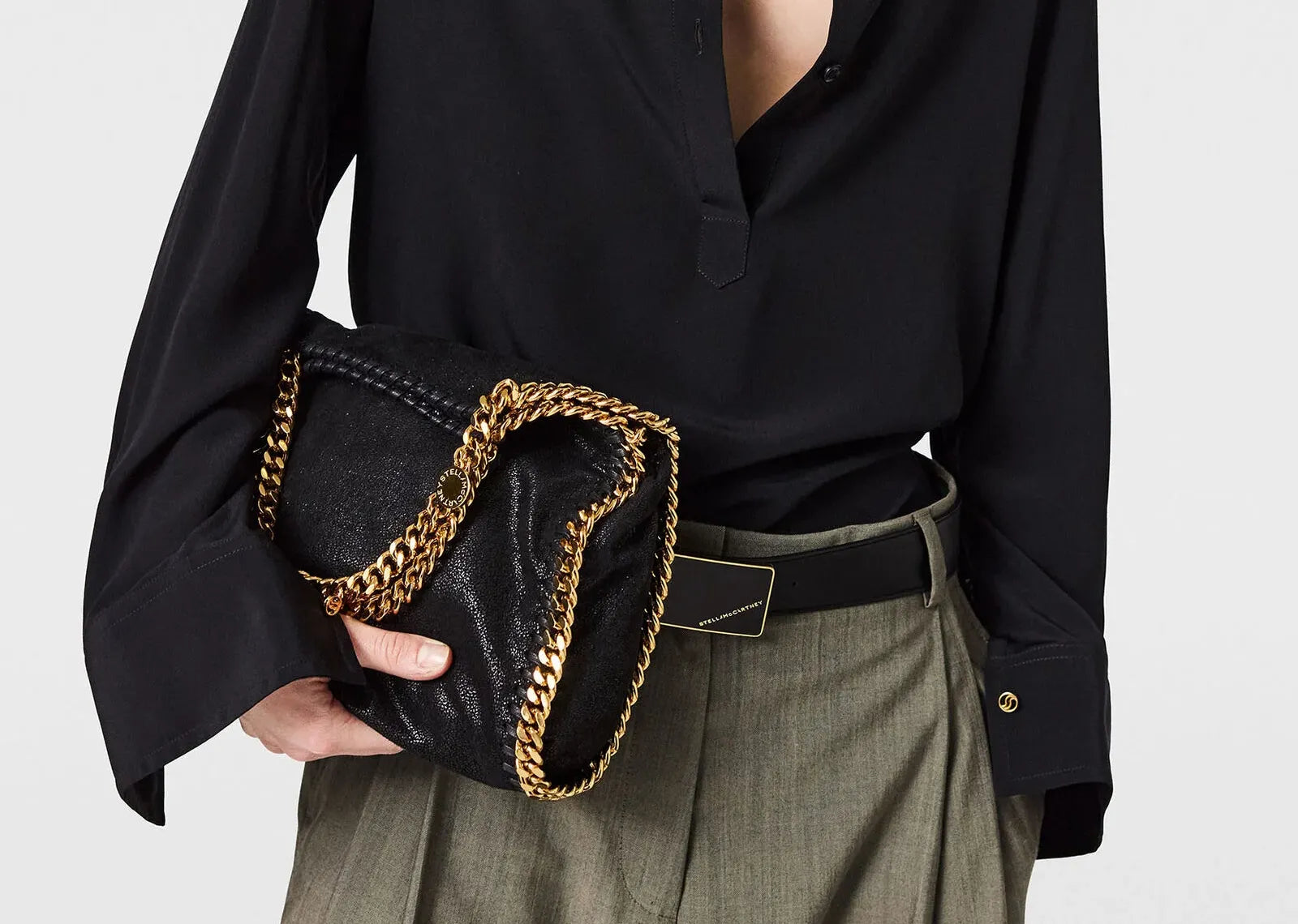 Stella Mc Cartney Falabella Mini Tote Bag Black Gold 2