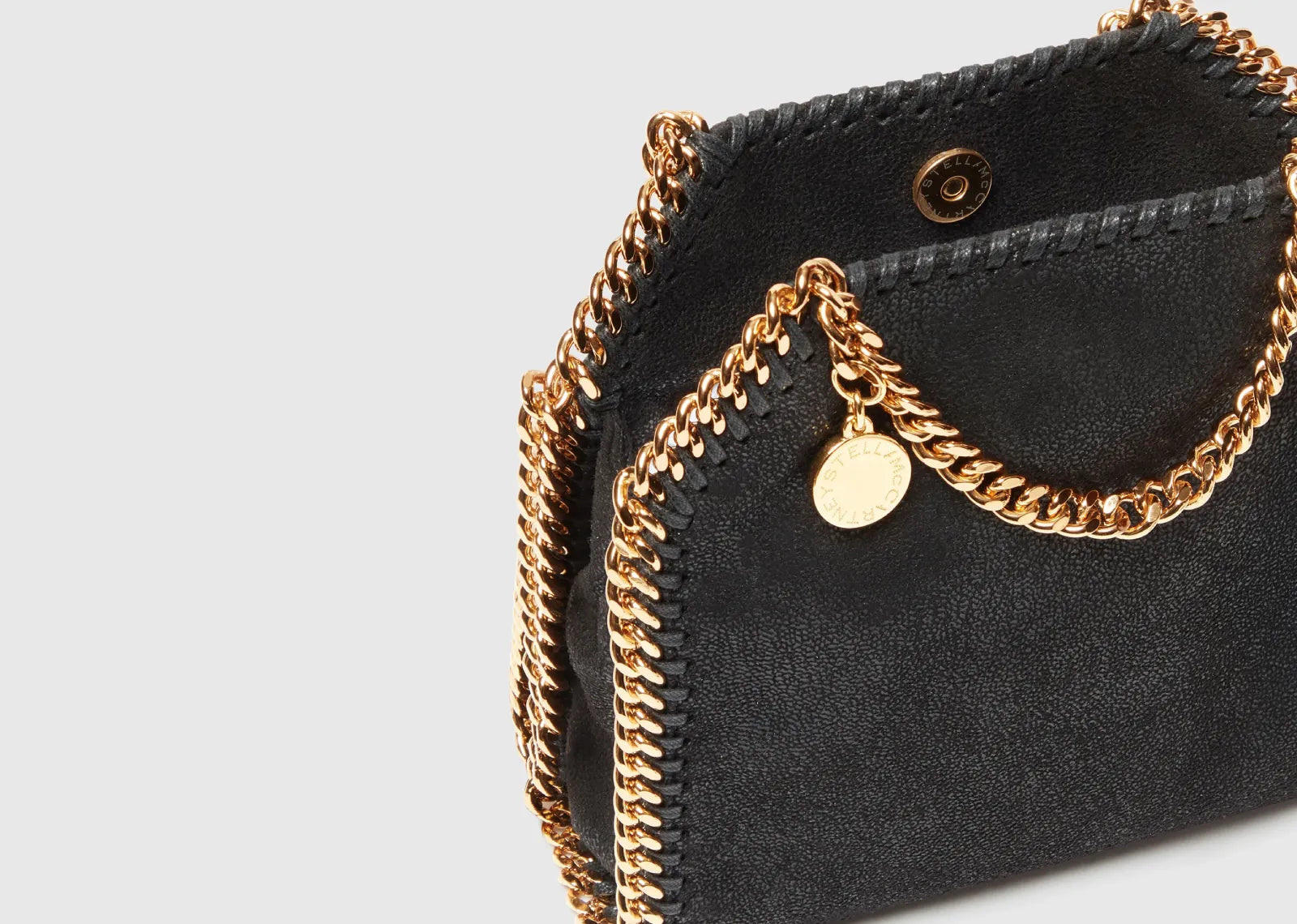 Stella Mc Cartney Falabella Tiny Tote Bag Black Gold 5