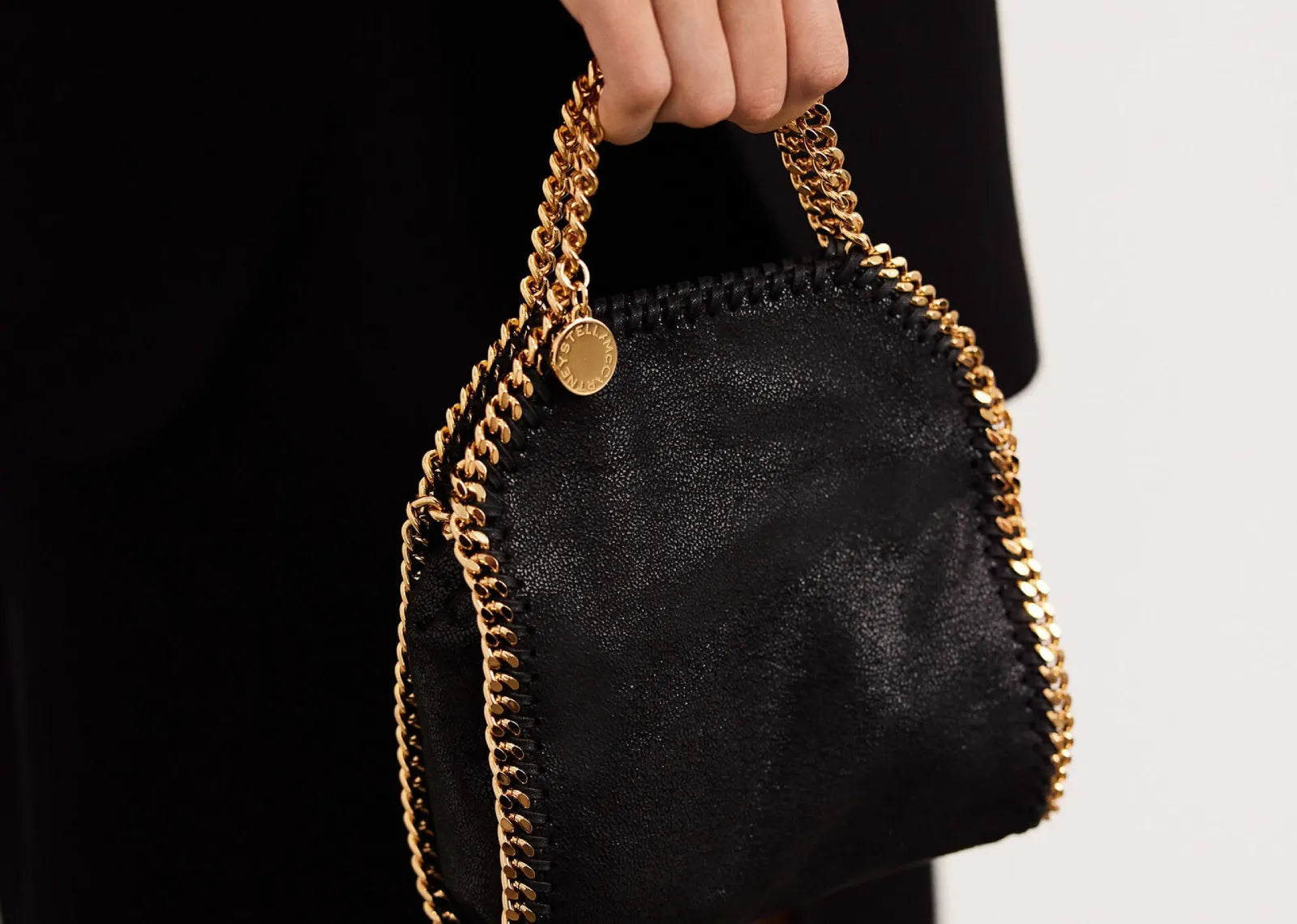 Stella Mc Cartney Falabella Tiny Tote Bag Black Gold 6
