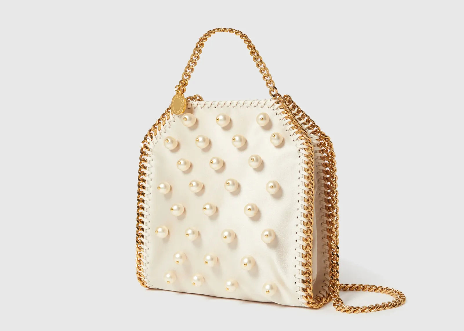 Stella Mc Cartney Falabella Vegan Pearl Tiny Tote Bag Pure White 3