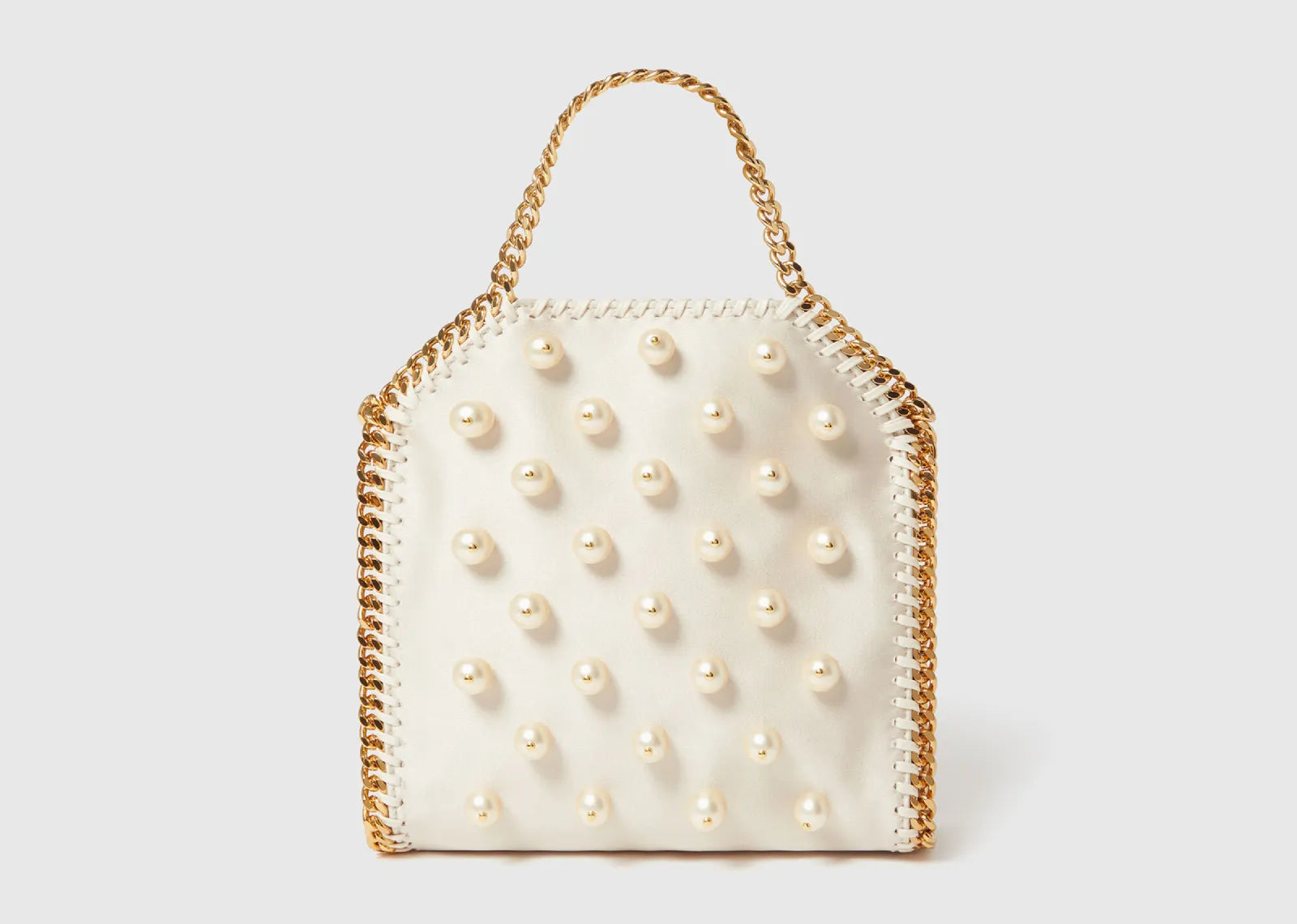 Stella Mc Cartney Falabella Vegan Pearl Tiny Tote Bag Pure White 4