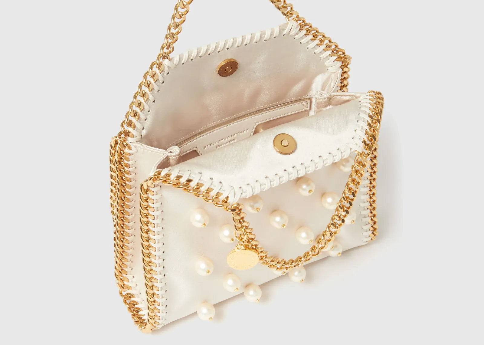 Stella Mc Cartney Falabella Vegan Pearl Tiny Tote Bag Pure White 5