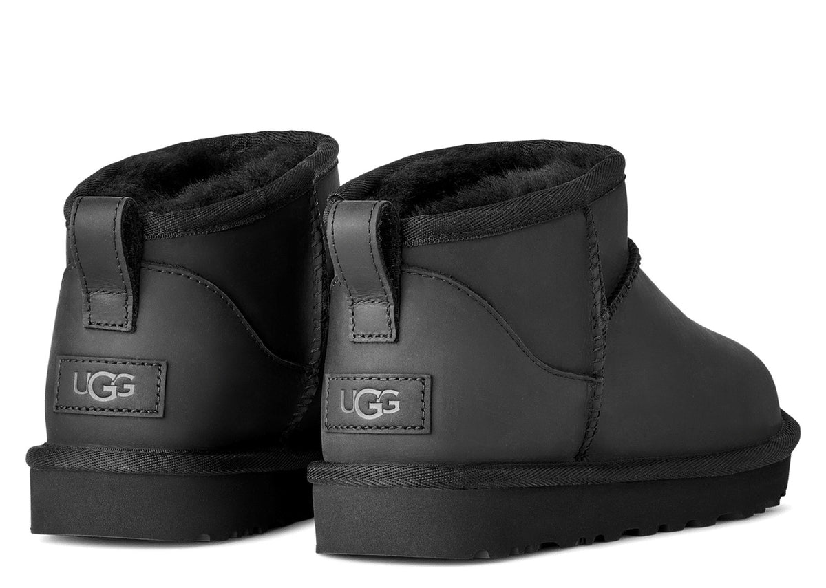 UGG Classic Ultra Mini Leather Boot Black (W) 3