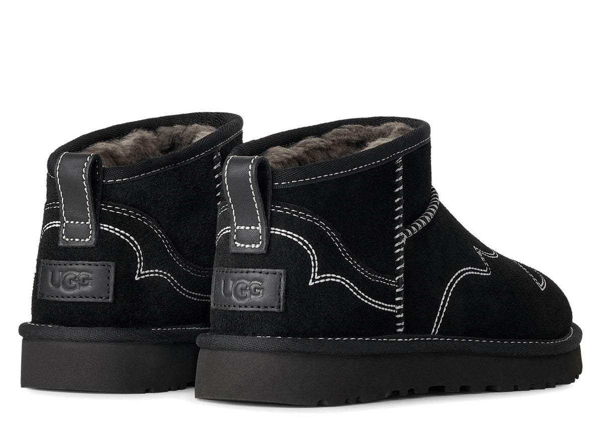 UGG Classic Ultra Mini Western Boot Black (W) 3
