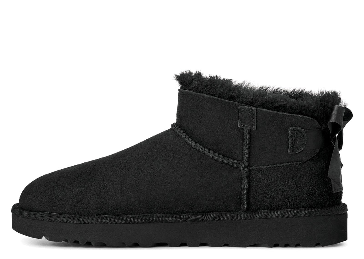 UGG Ultra Mini Bailey Bow Boot Black (W) 2