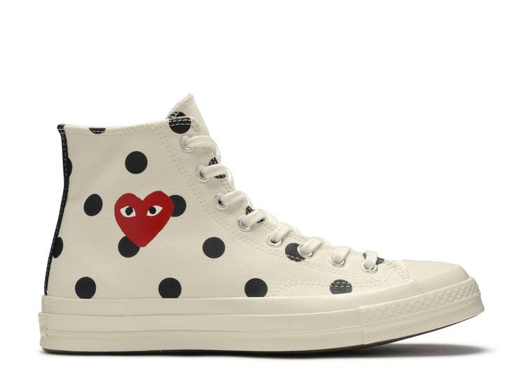 Comme Des Gar&ccedil;ons X Chuck Taylor All Star 70 Hi 'White Polka Dot' denemezapt.myshopify.com Zaptila