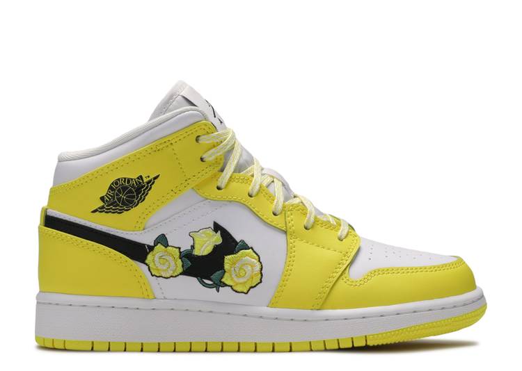 Air Jordan 1 Mid Se Gs 'Rose Patch - Dynamic Yellow' denemezapt.myshopify.com Zaptila
