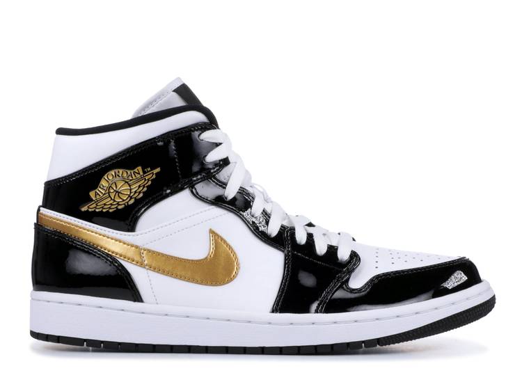 Air Jordan 1 Mid Patent 'Black Gold' denemezapt.myshopify.com Zaptila