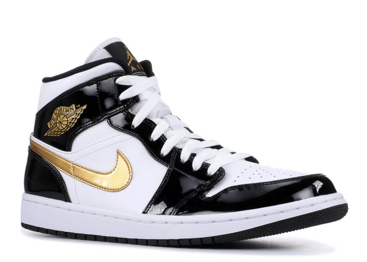 Air Jordan 1 Mid Patent 'Black Gold' denemezapt.myshopify.com Zaptila