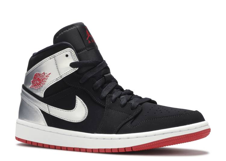 Air Jordan 1 Mid 'Black Metallic Silver' denemezapt.myshopify.com Zaptila