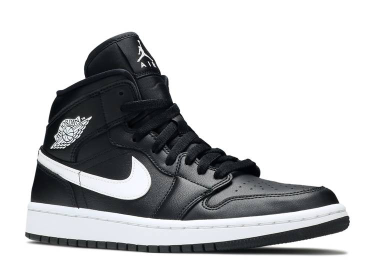 Wmns Air Jordan 1 Mid 'Black White' denemezapt.myshopify.com Zaptila