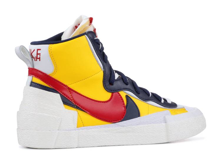 Sacai x Blazer Mid 'Maize Navy' denemezapt.myshopify.com Zaptila