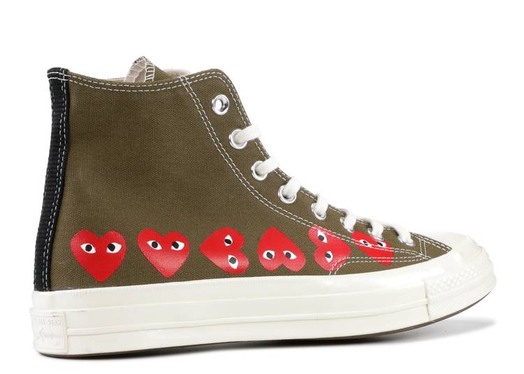 Comme Des Gar&ccedil;ons Play X Chuck 70 Hi Top 'Multi Heart' denemezapt.myshopify.com Zaptila