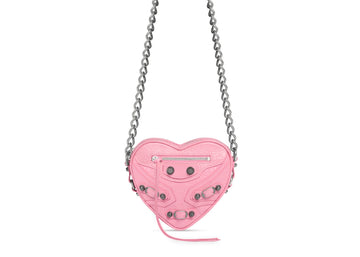 Balenciaga Heart Shoulder Bag in Patent Fabric 'Pink'