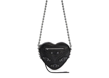 Balenciaga Heart Shoulder Bag in Patent Fabric 'Pink'