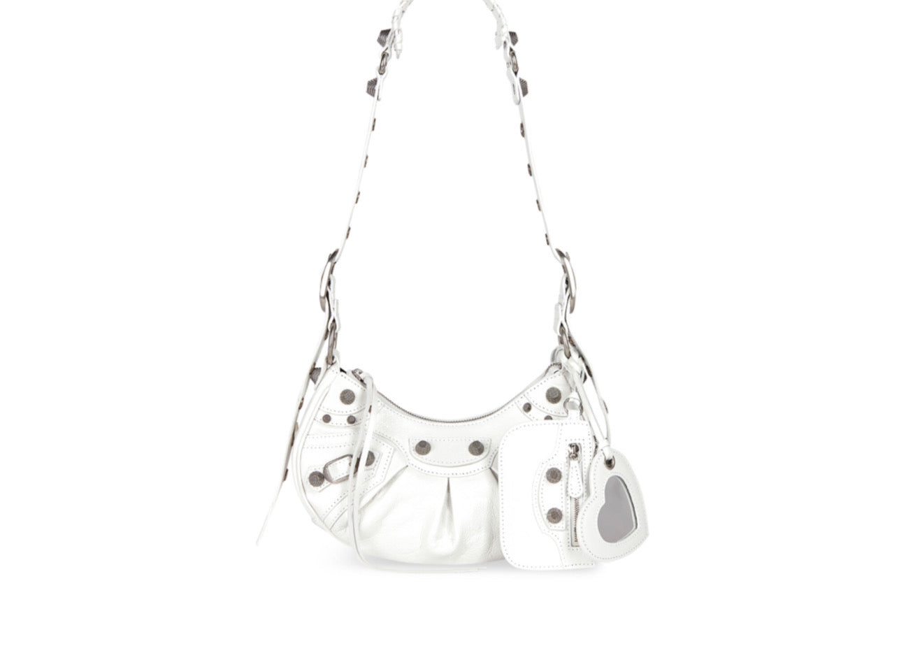 Balenciaga Cagole Shoulder Bag in Patent Fabric 'White' denemezapt.myshopify.com Zaptila