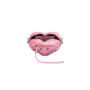 Balenciaga Heart Shoulder Bag in Patent Fabric 'Pink'